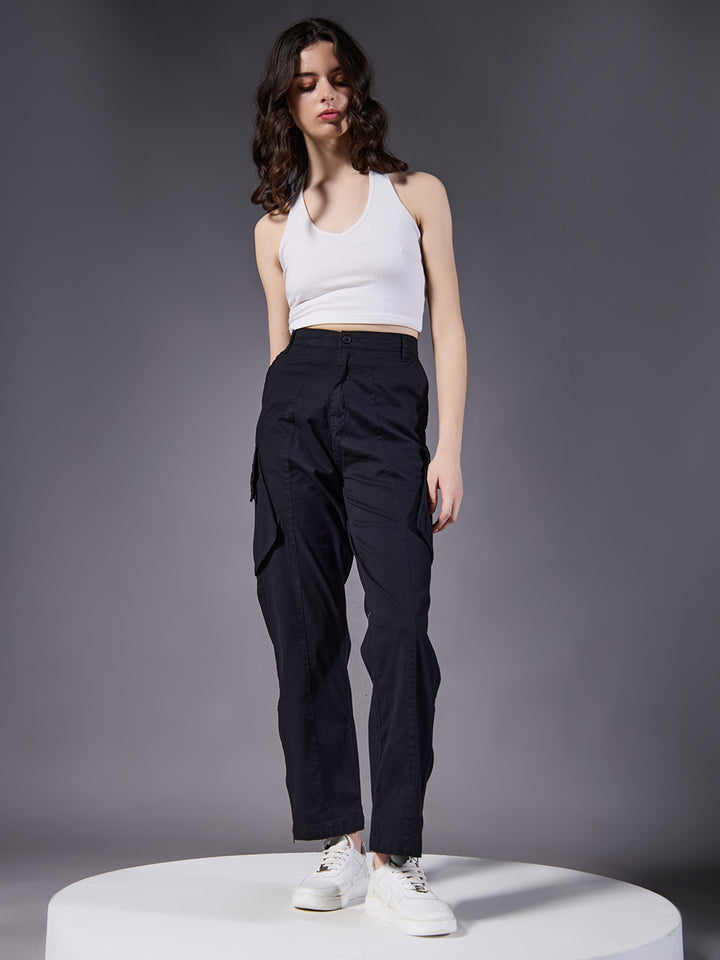 Women Utility Cargos- Black