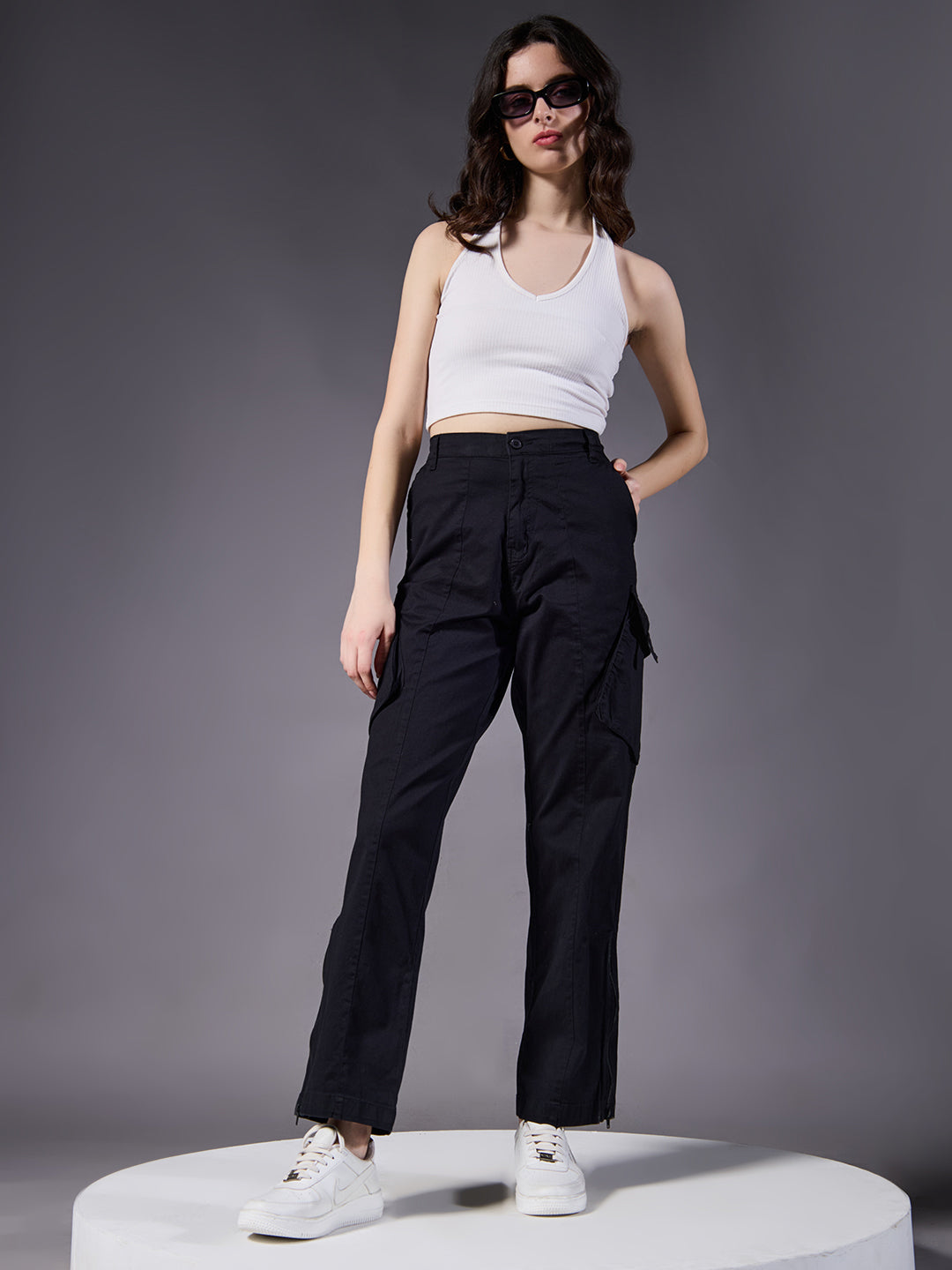 Women Utility Cargos- Black