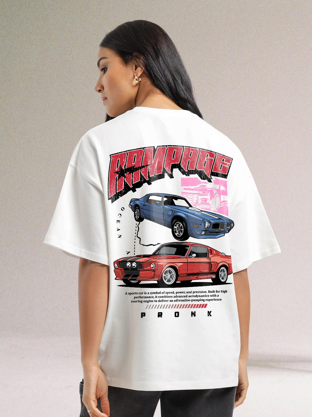 Rampage Women Graphic Oversized Printed T-Shirt