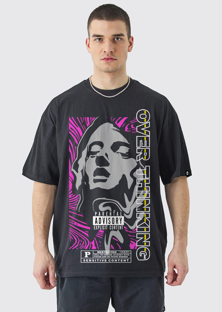 Over Thinking Men Oversized Printed T-Shirt