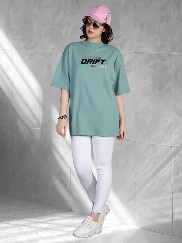 Drift Women Graphic Oversized Printed T-Shirt