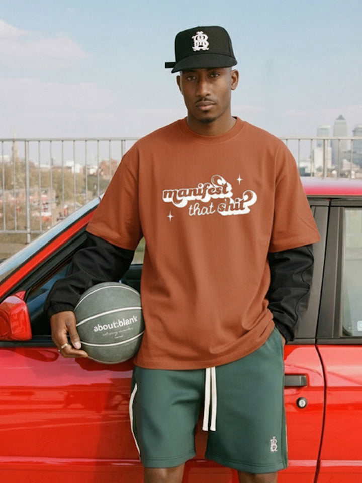 MANIFEST THAT SHIT Men Premium Oversized Terry T-shirt
