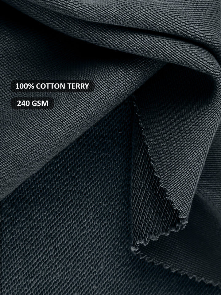 Men Premium Terry Cargo Pants - Dark Gray