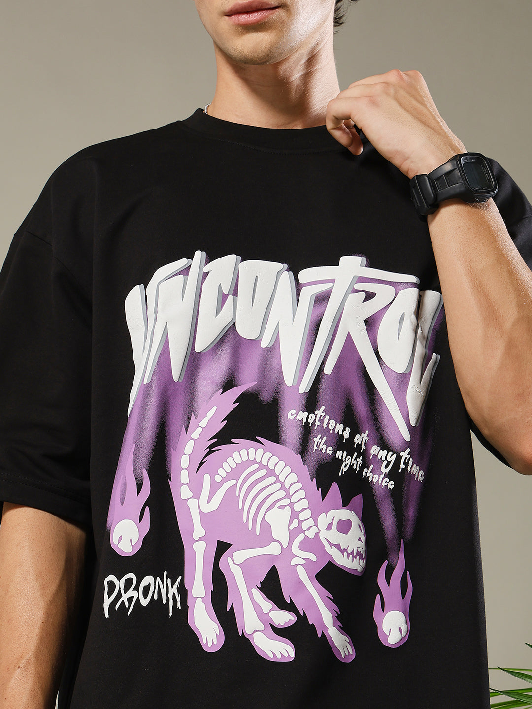 Uncontrol Puff Printed Men Oversized Terry T-shirt