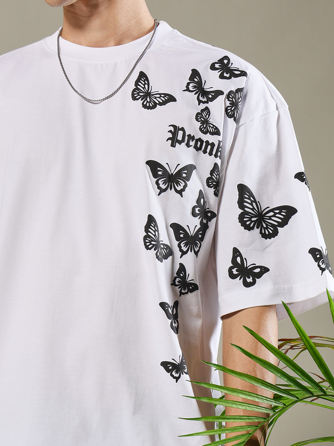 Butterfly Puff Printed Men Oversized T-shirt