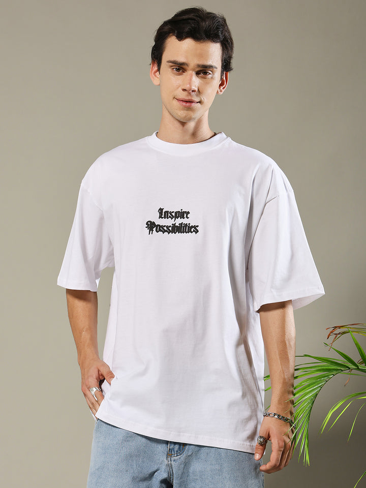 Inspire Possibilities Puff Printed Men Oversized T-shirt