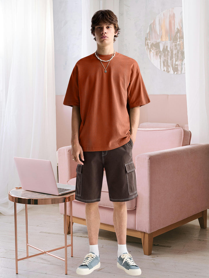 Pronk Solid Men Premium Oversized Terry T-shirt