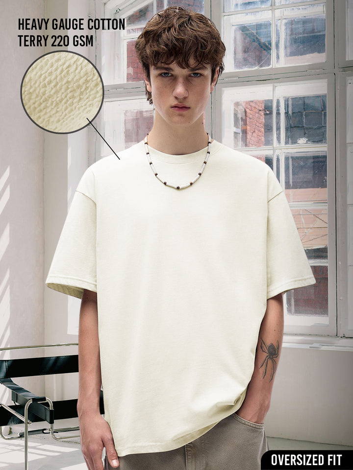Pronk Solid Men Premium Oversized Terry T-shirt