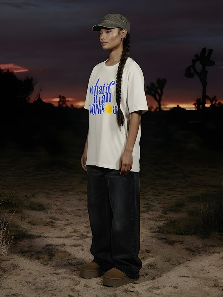 WHAT IF IT ALL WORKS OUT Men Premium Oversized Terry T-shirt