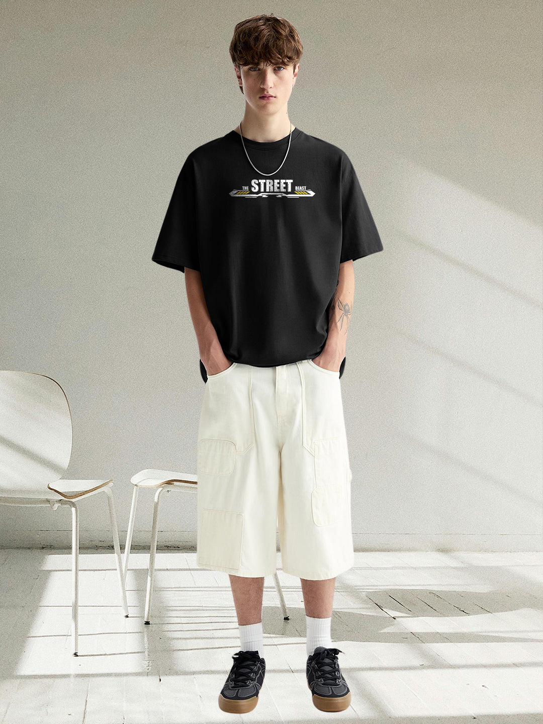Street Beast Men Graphic Oversized Printed T-shirt