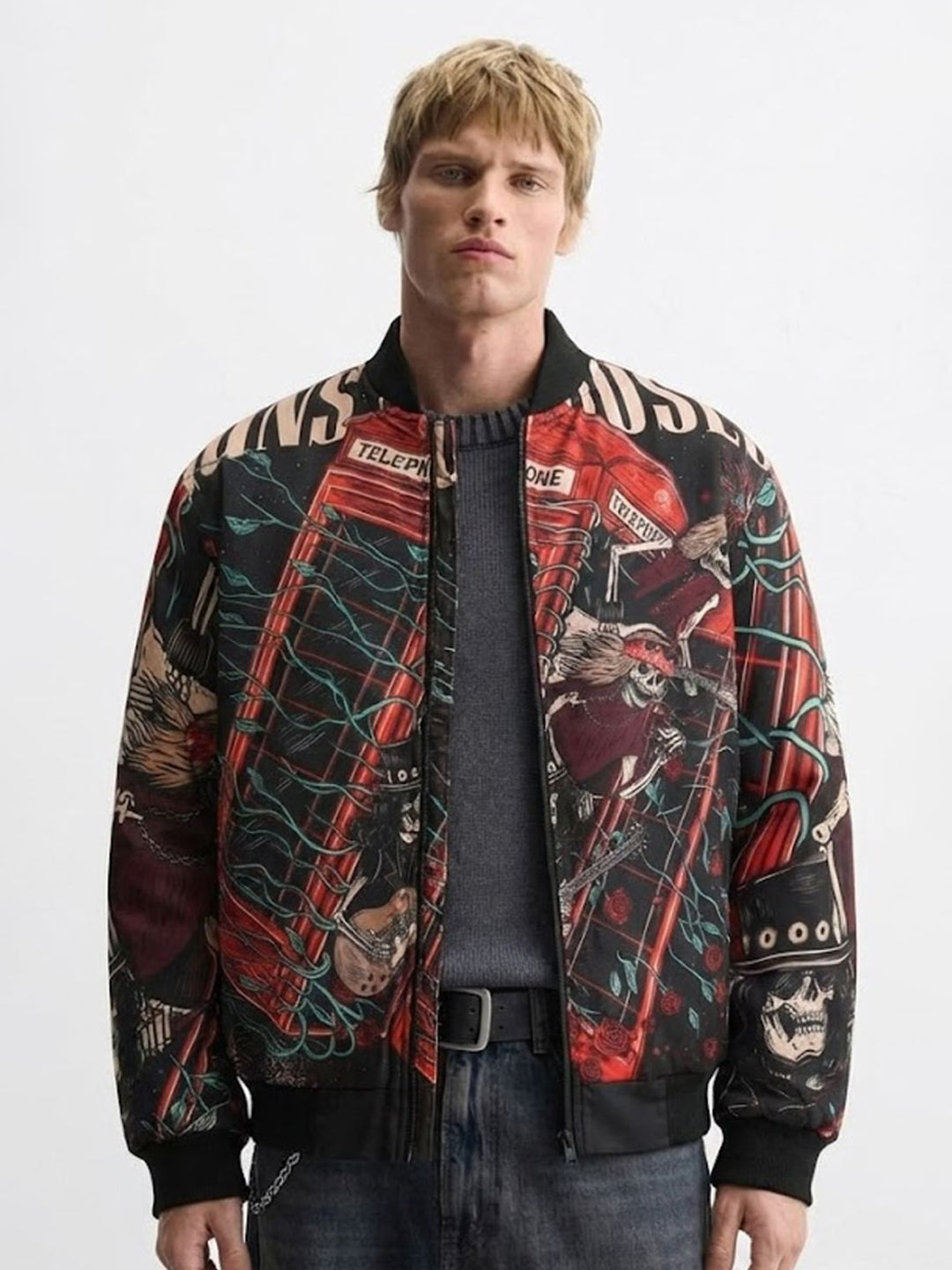 Men Graphic Printed Bomber Jacket