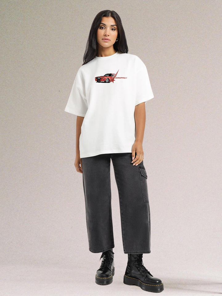 Rampage Women Graphic Oversized Printed T-Shirt