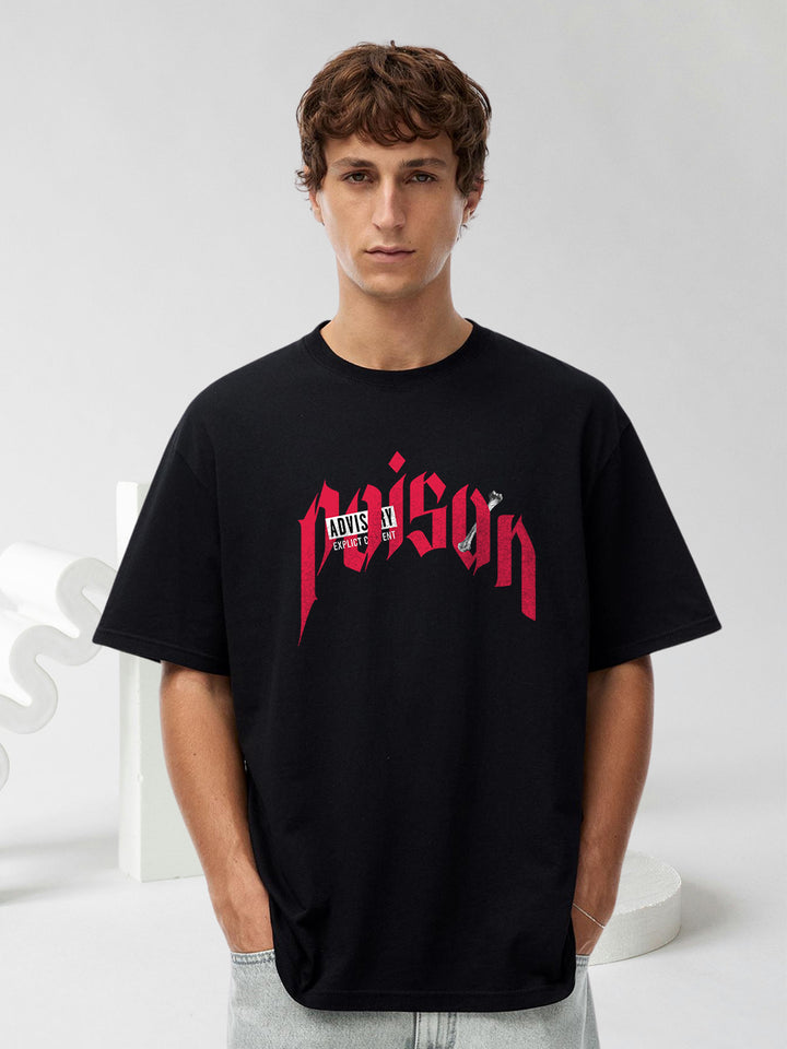Poison Men Graphic Printed Oversized  T-Shirt