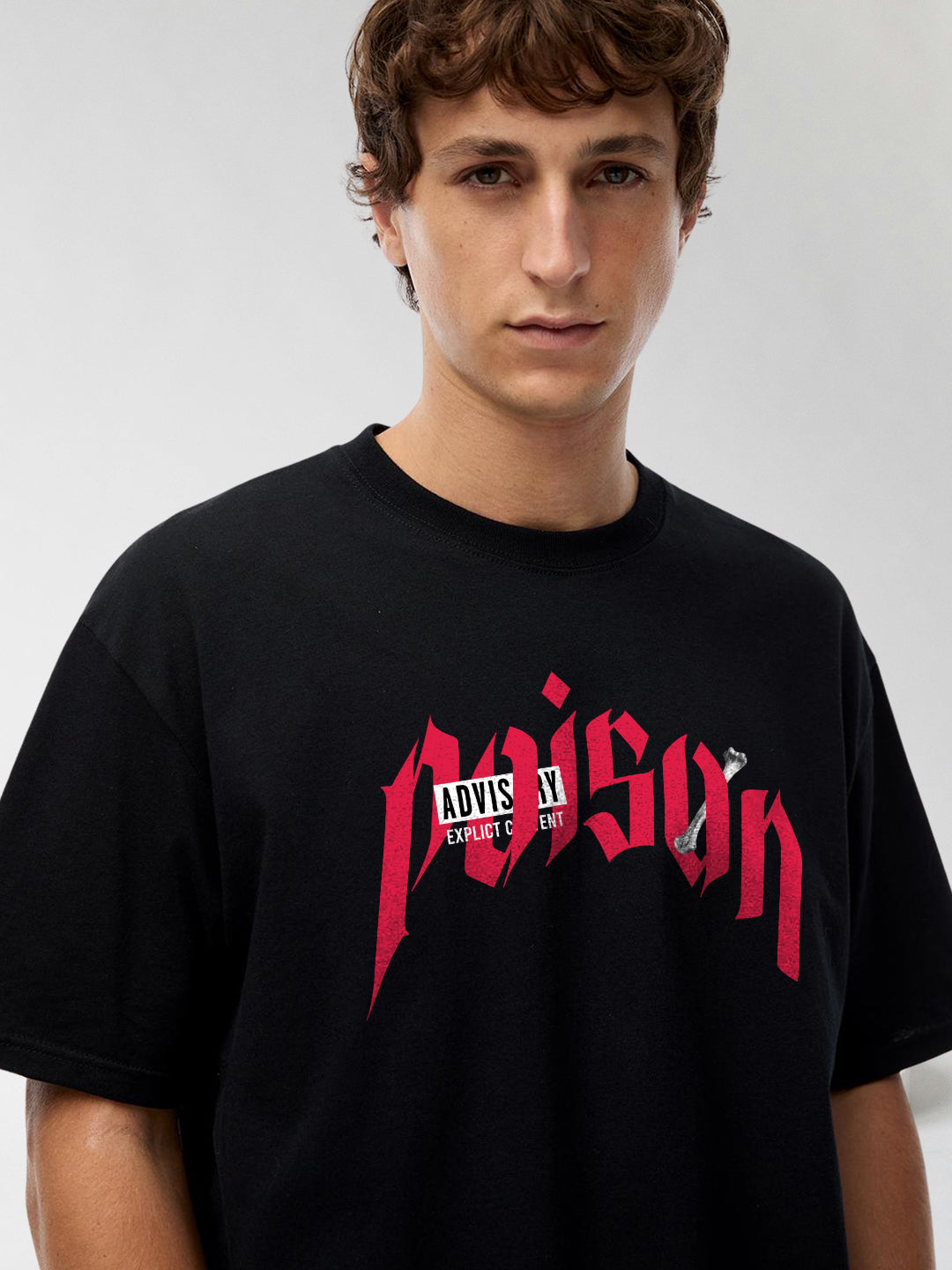 Poison Men Graphic Printed Oversized  T-Shirt