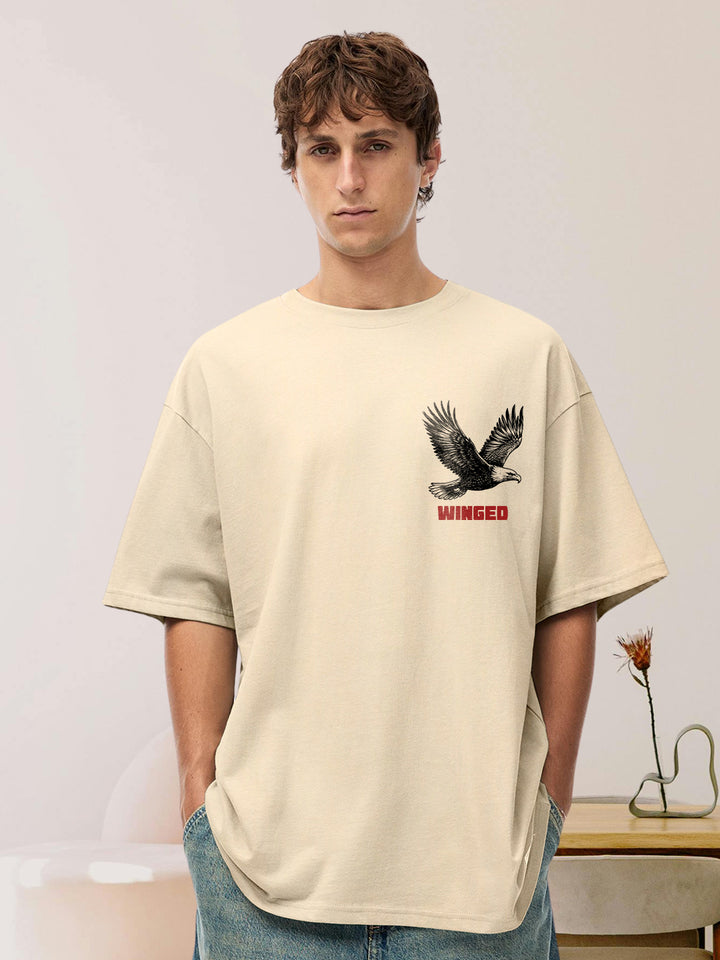 Visionary Men Graphic Printed Oversized  T-Shirt