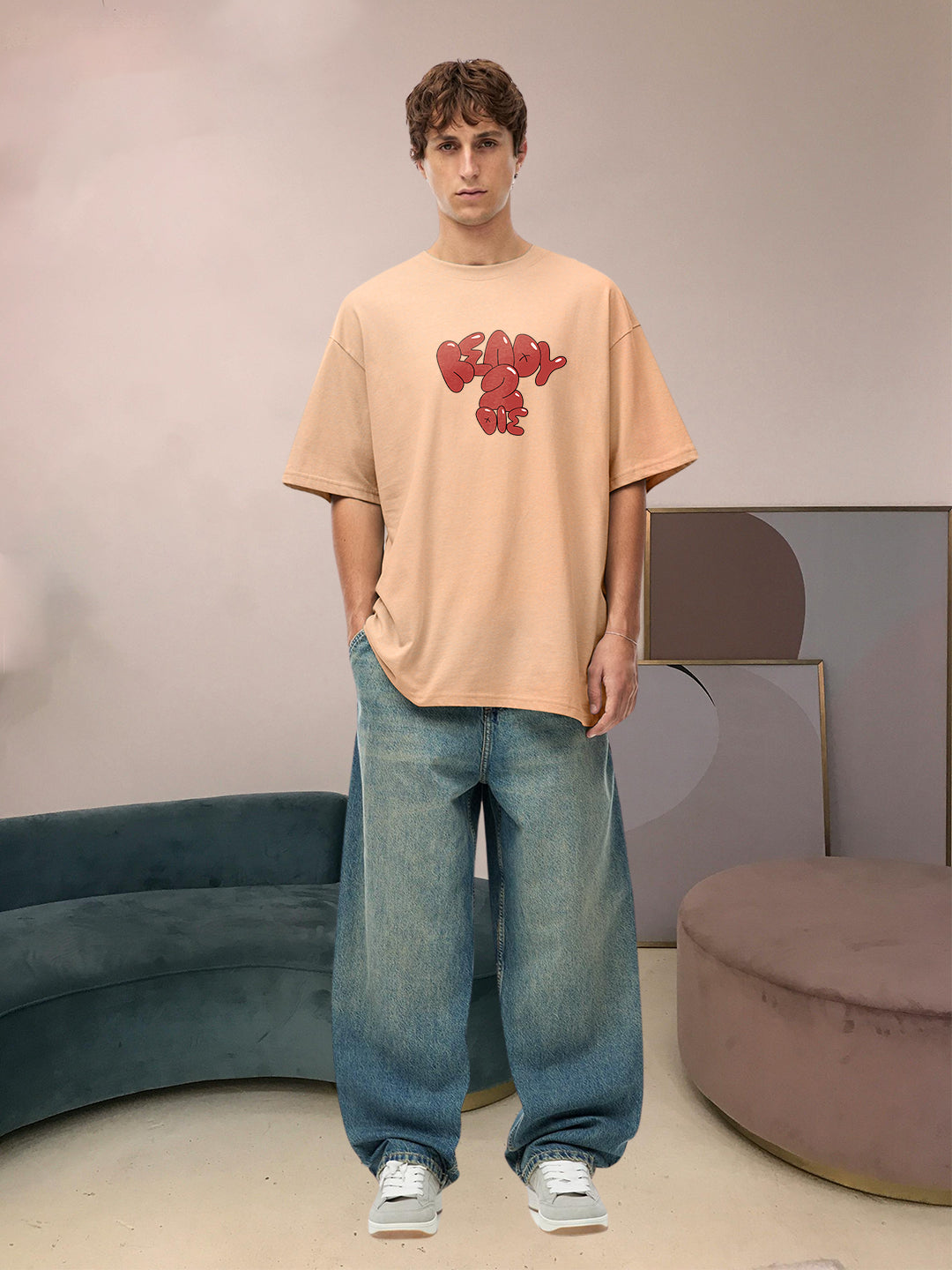 Ready 2 Die Men Graphic Printed Oversized  T-Shirt