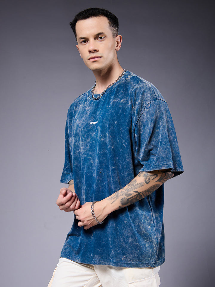 THE PREDATOR Men Retro Wash Printed Oversized T-Shirt