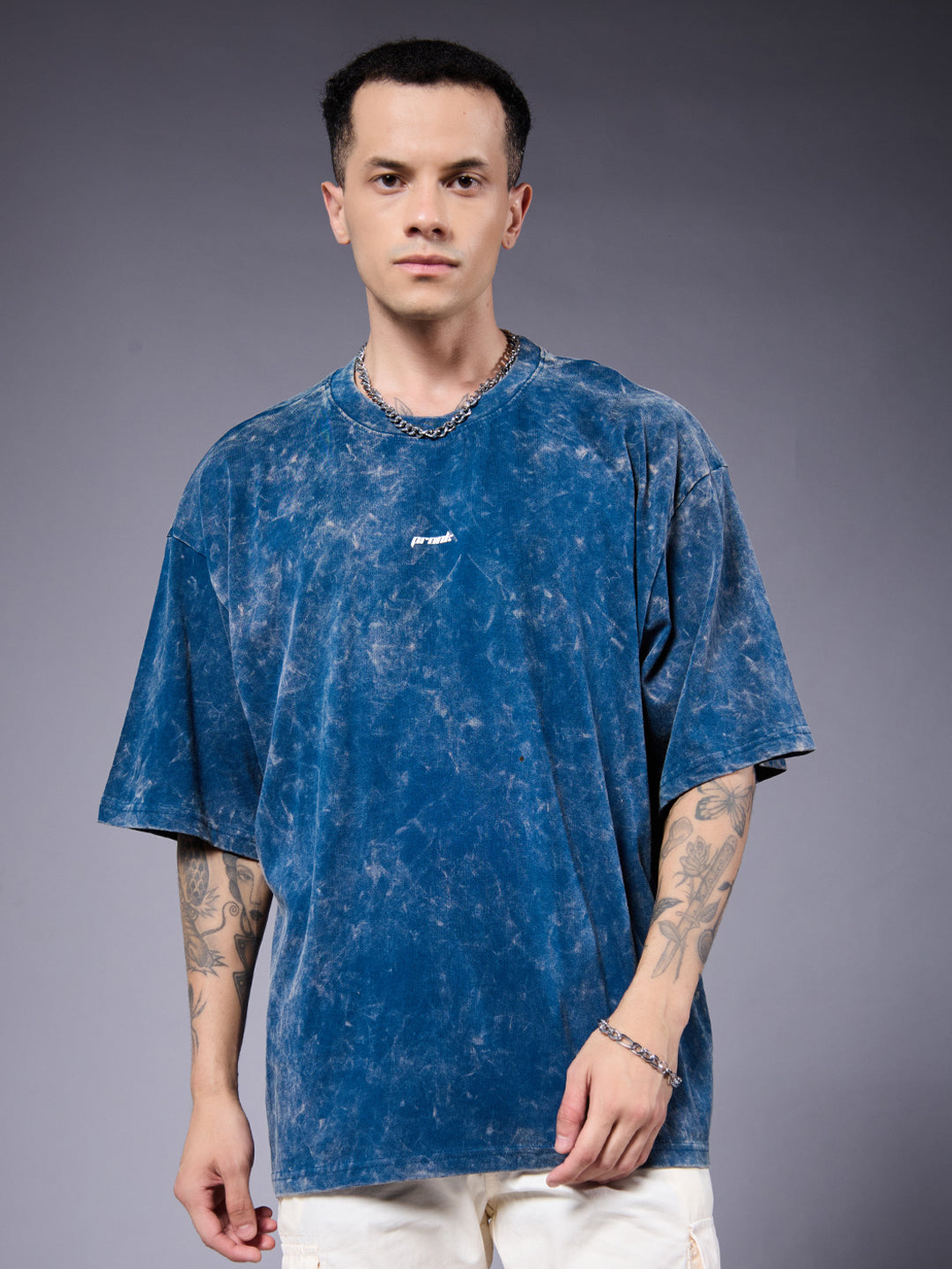THE PREDATOR Men Retro Wash Printed Oversized T-Shirt