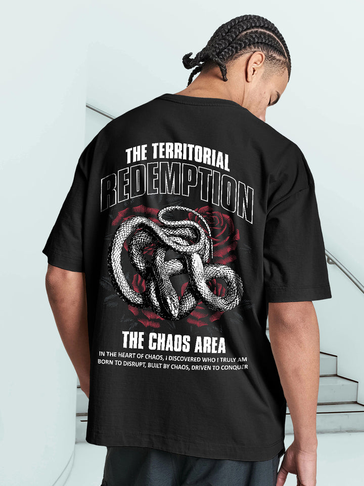 Chaso Area Men Printed Oversized  T-Shirt