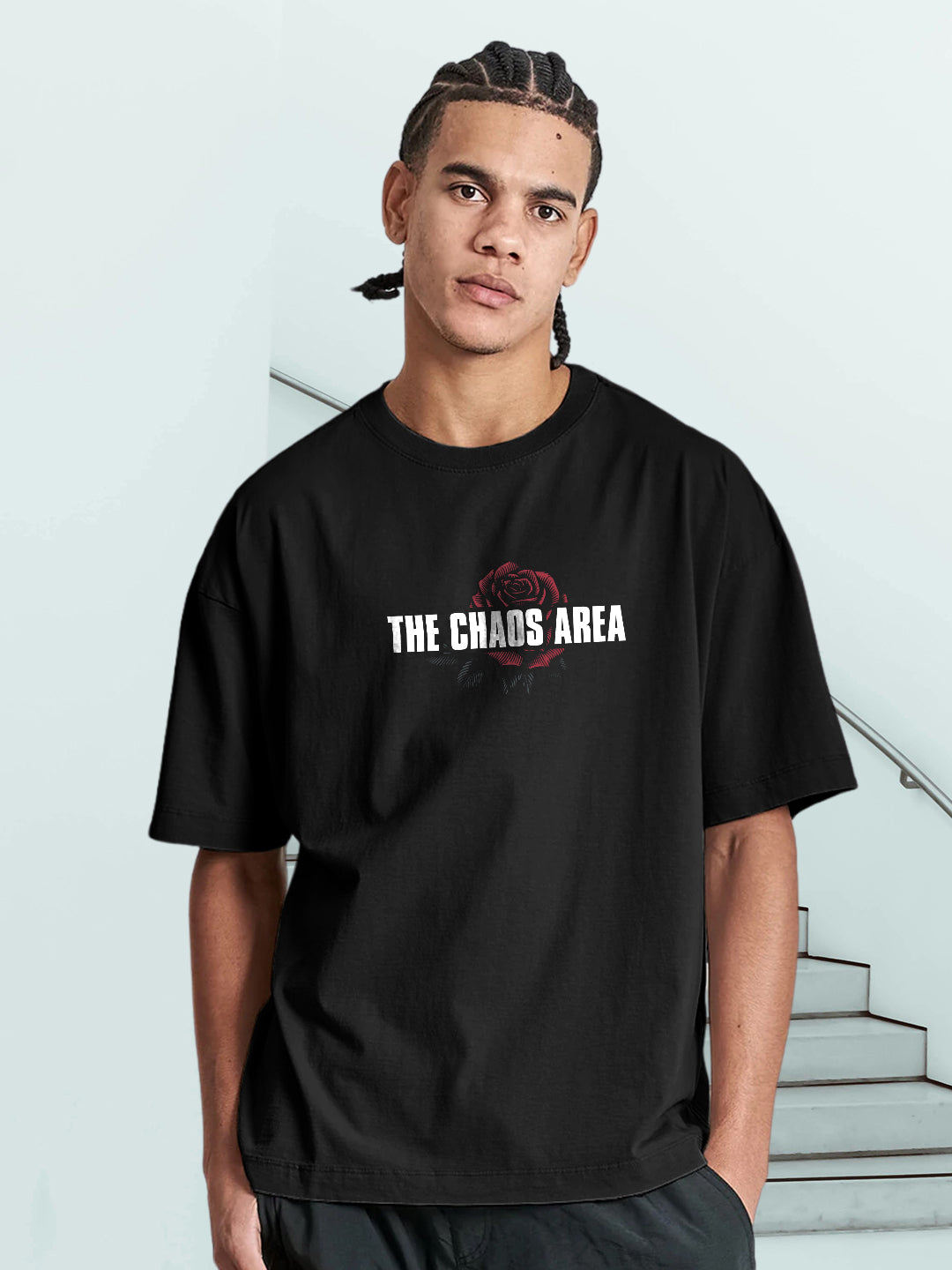 Chaso Area Men Printed Oversized  T-Shirt
