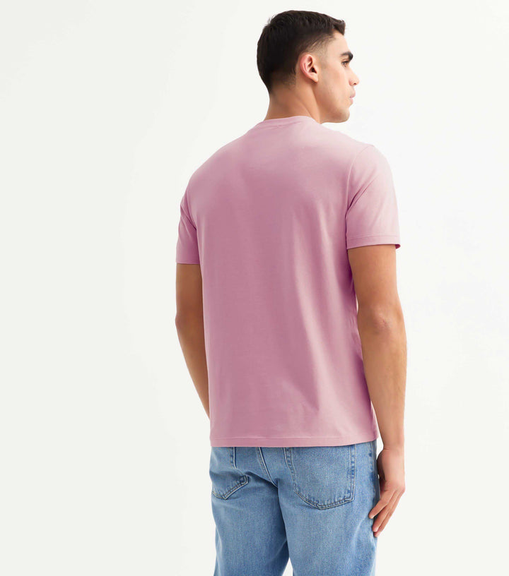 Solid Men Half Sleeve T-Shirt - Lilac