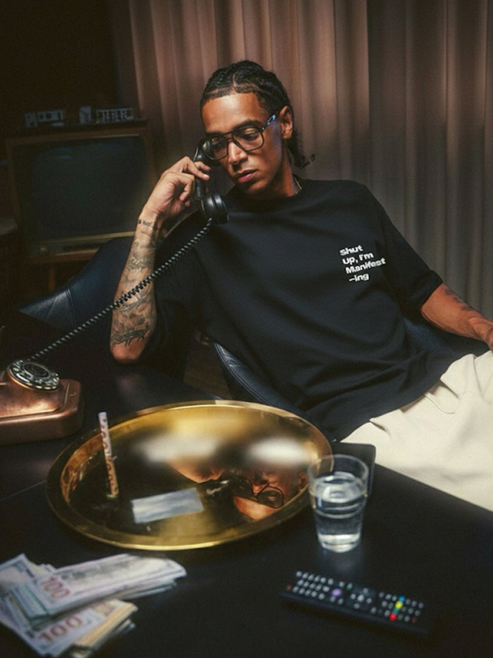 I'M MANIFESTING Men Premium Oversized Terry T-shirt