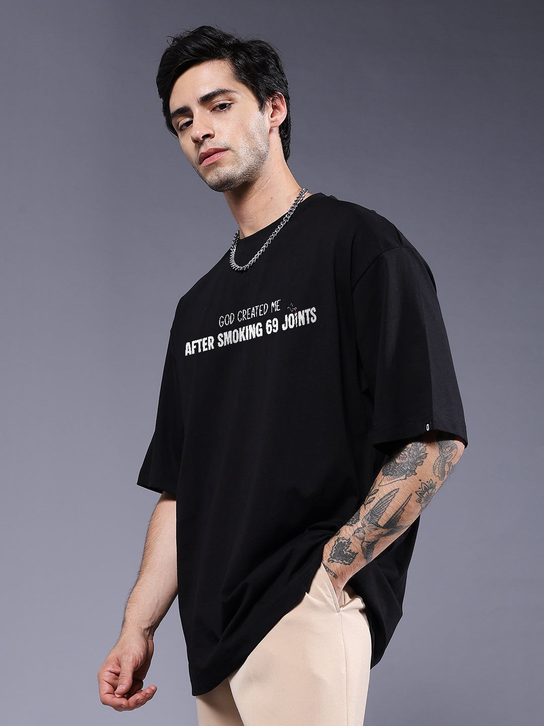 OG CREATION Men Printed Oversized T-Shirt