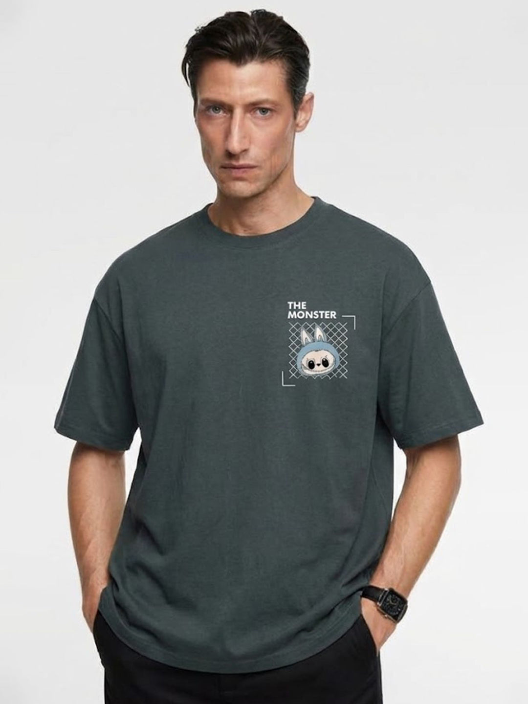 Urban Beast Men Printed Oversized T-Shirt