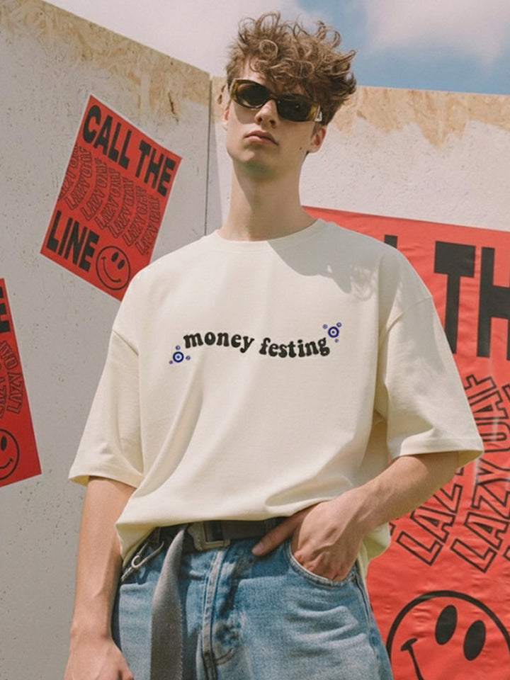 A RICH MAN Men Premium Oversized Terry T-shirt