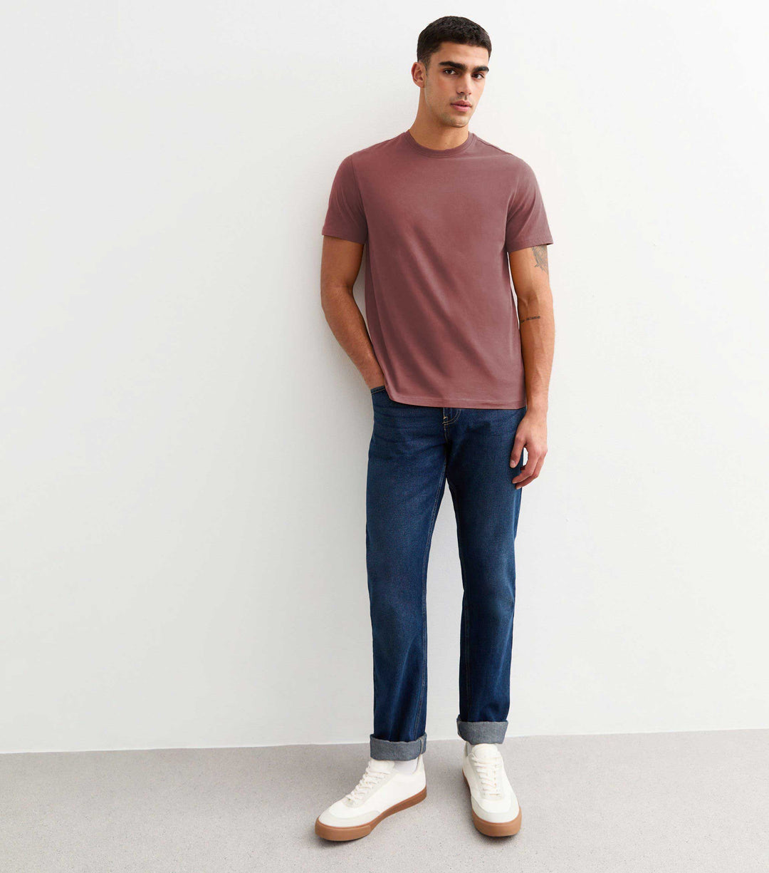Solid Men Half Sleeve T-Shirt - Mauve Taupe