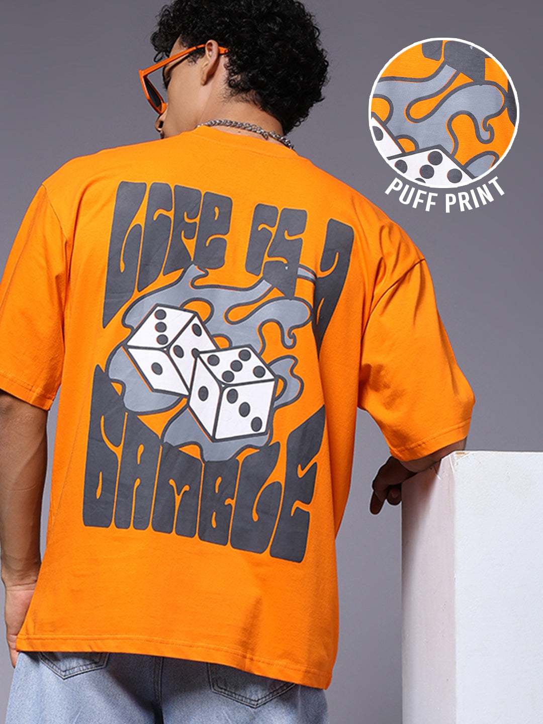 Dice Puff Printed Men Premium Oversized T-shirt