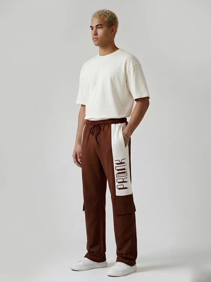 Men Premium Knitted Joggers with Side Panel Print