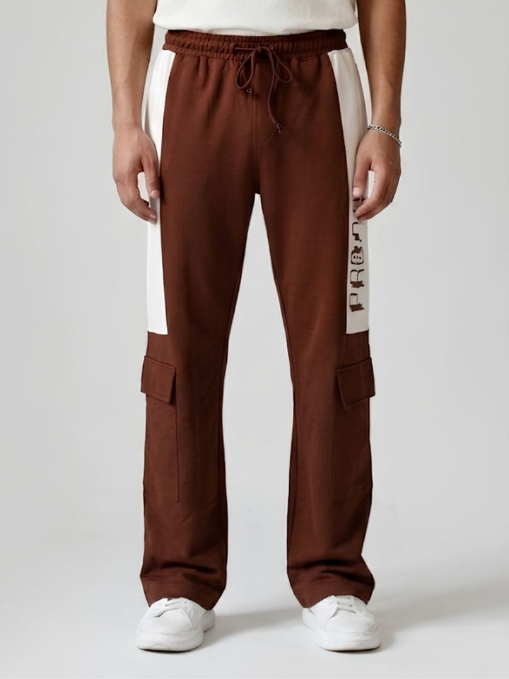 Men Premium Knitted Joggers with Side Panel Print
