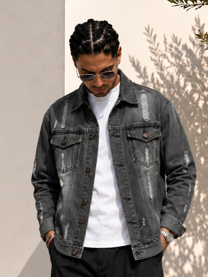 Distress Men jacket - Black