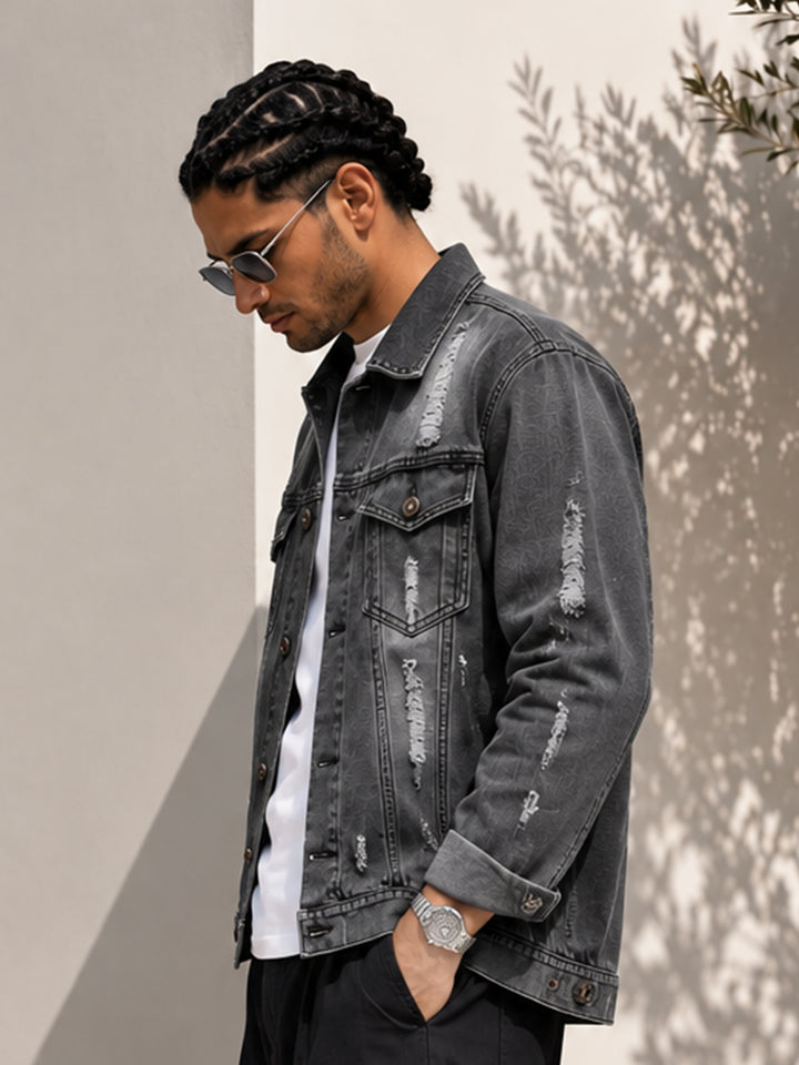 Distress Men jacket - Black