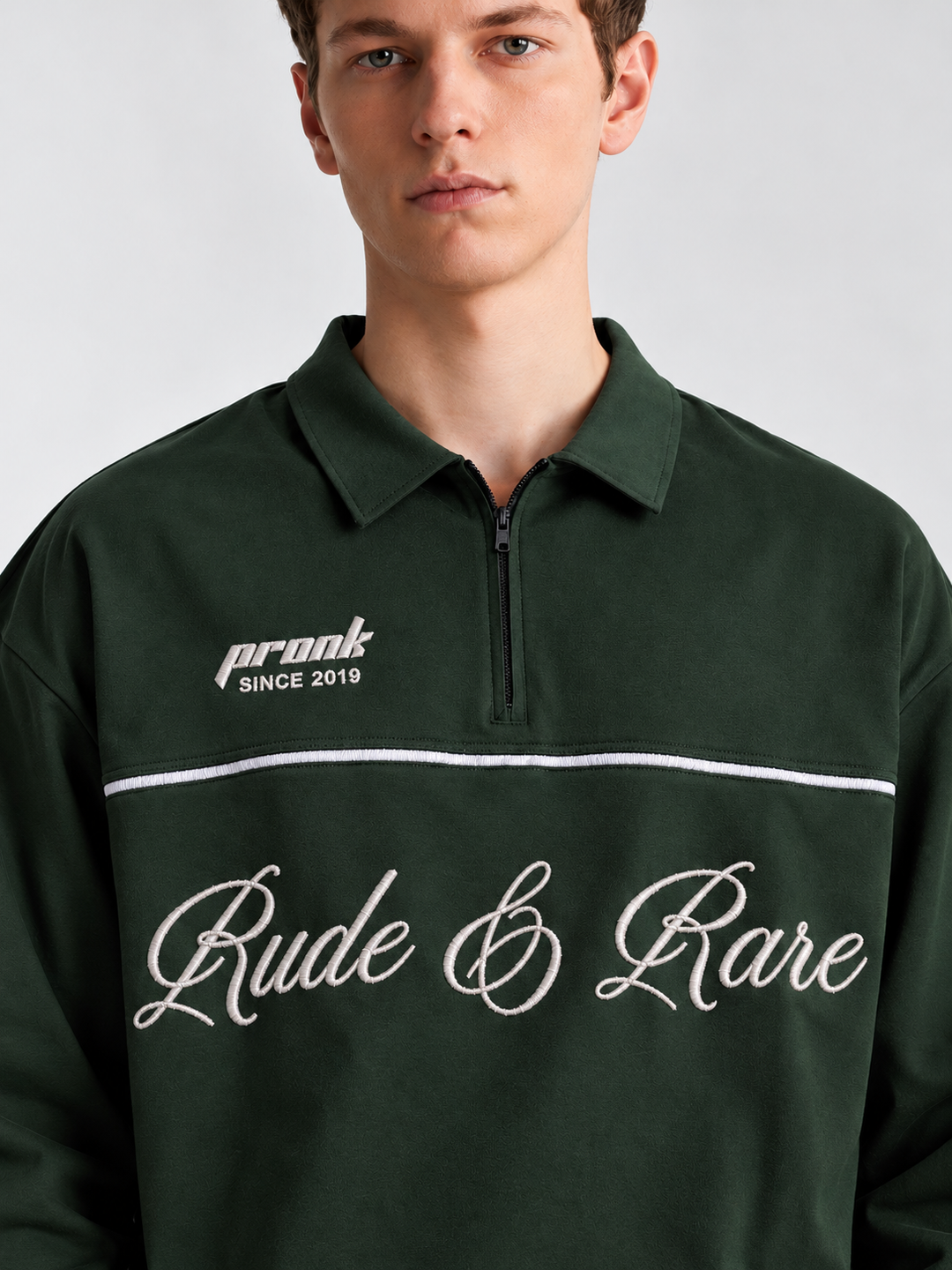 Men Premium Embroidered Oversized Full Sleeve Polo T-Shirt