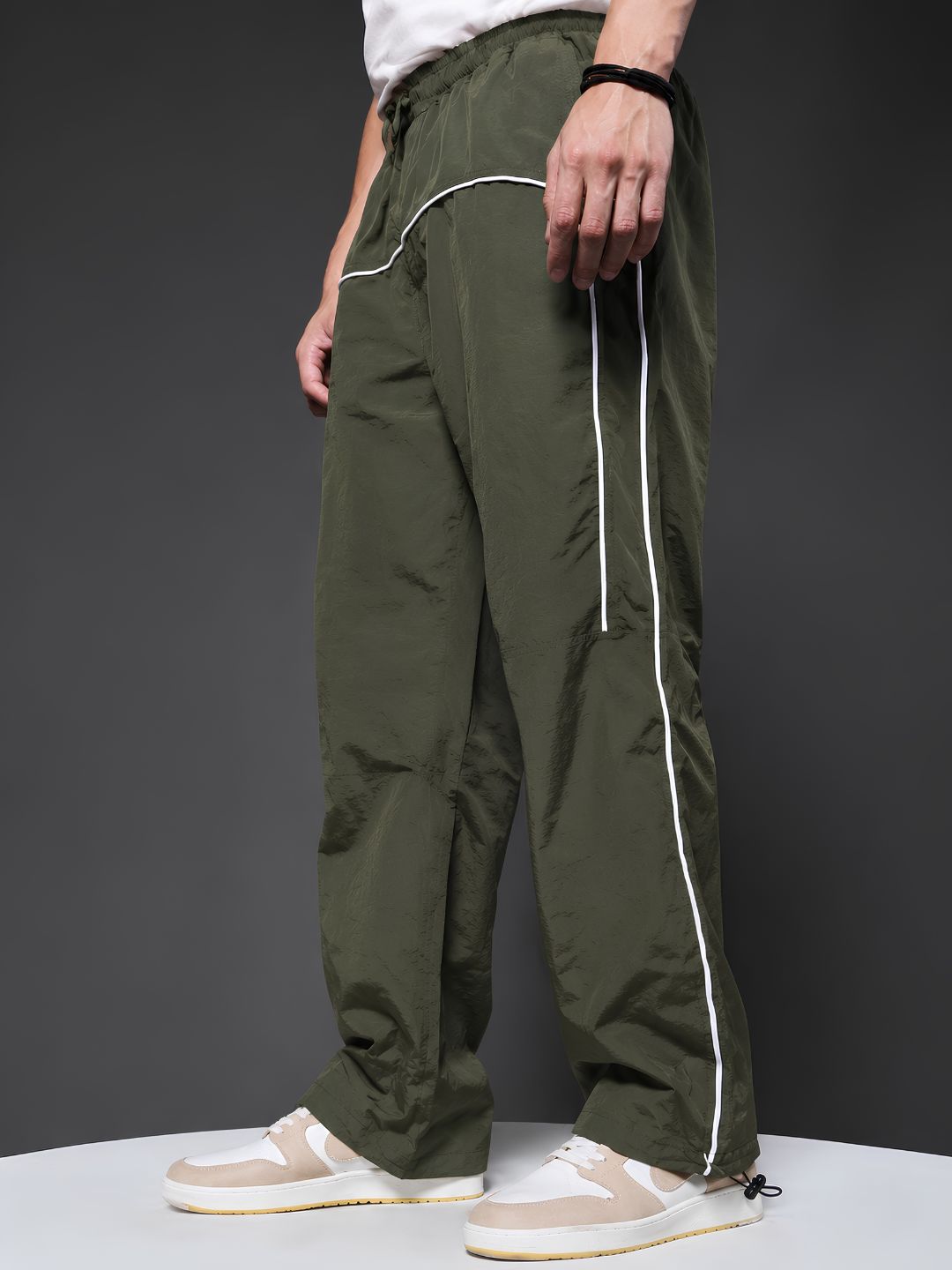 Striped Parachute Pants For Men