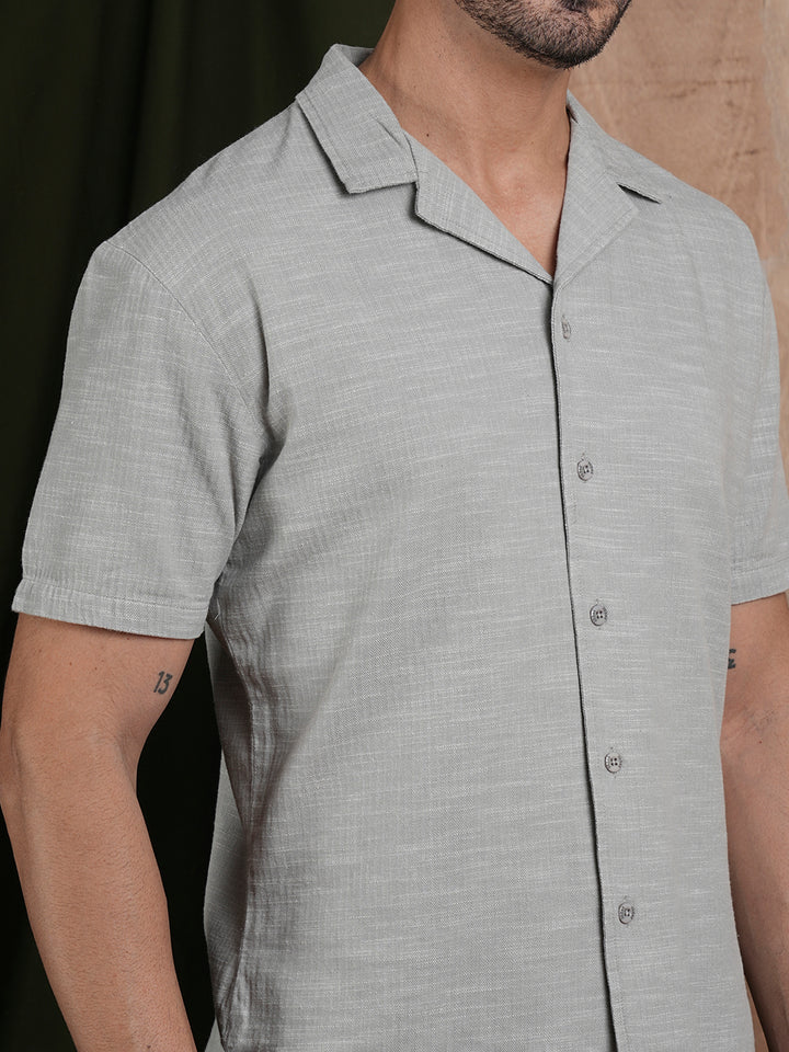 Men's Half Sleeves Shirt - Grey