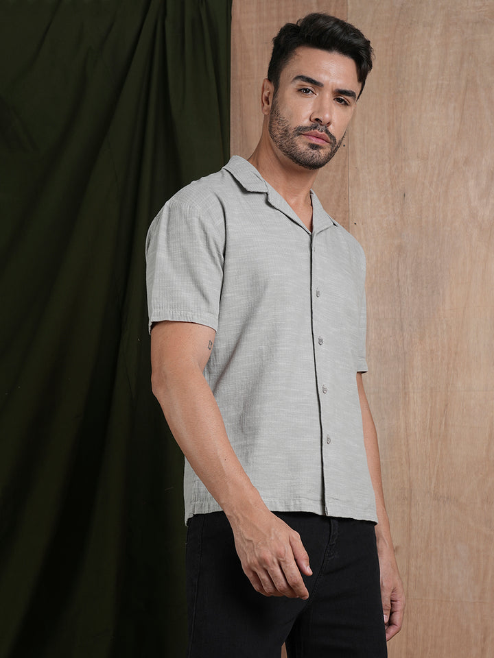 Men's Half Sleeves Shirt - Grey