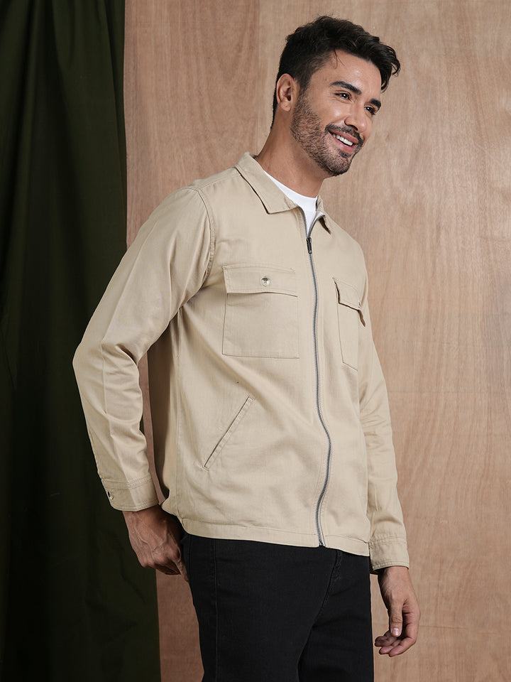 Solid Men Shacket - Off White