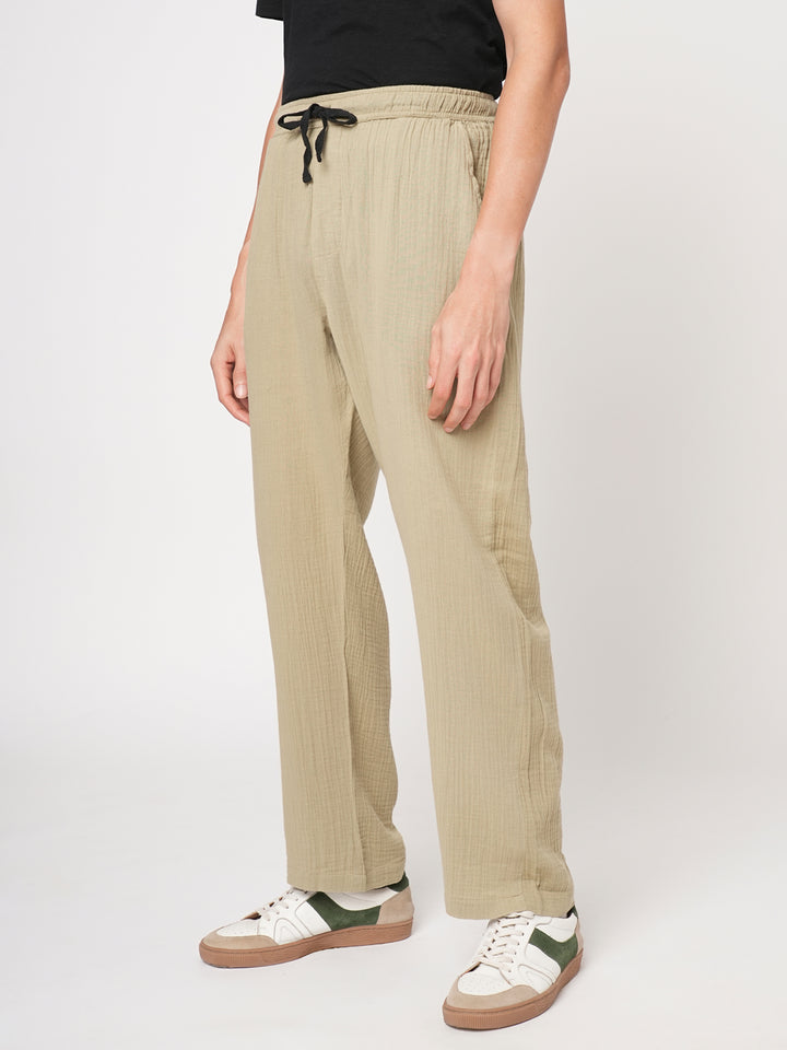 Cotton Pant for Men Solid - Pista Green