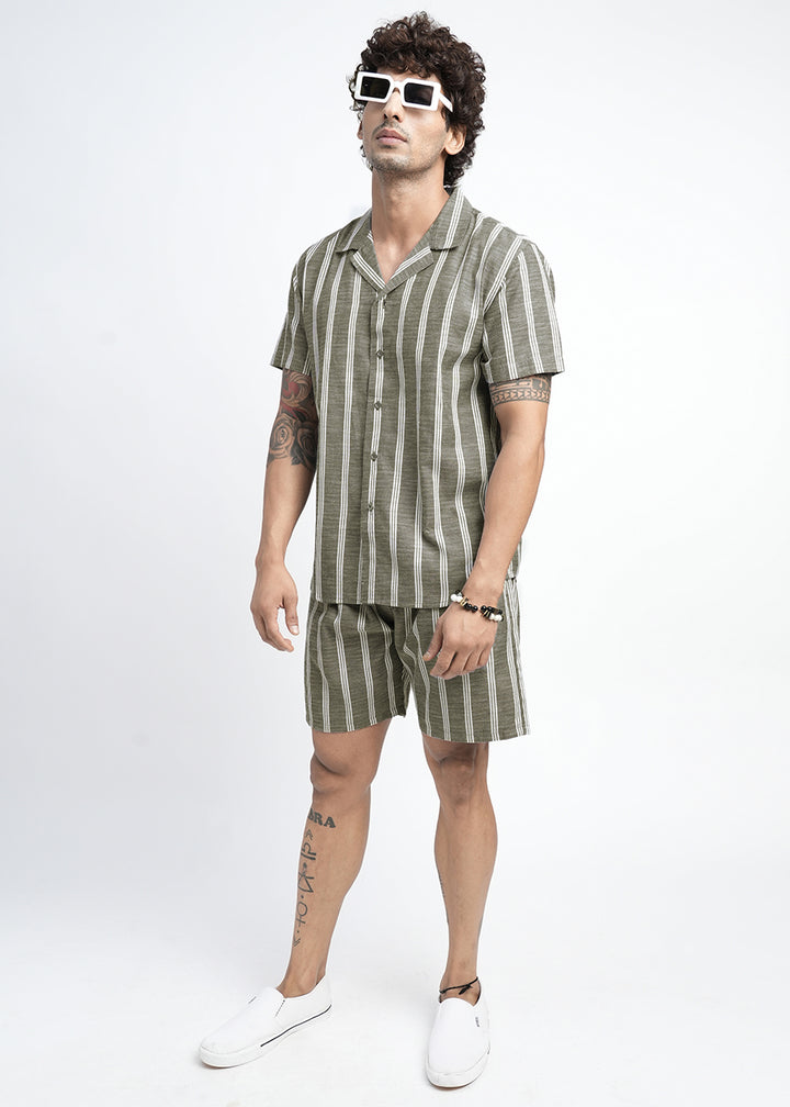 Men Premium Cotton Twill Co-ord Set - Steel Grey