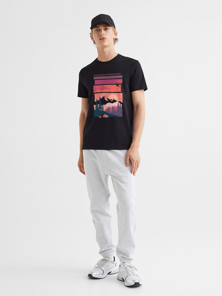 Sun Tree Birds Men Half Sleeve T-Shirt