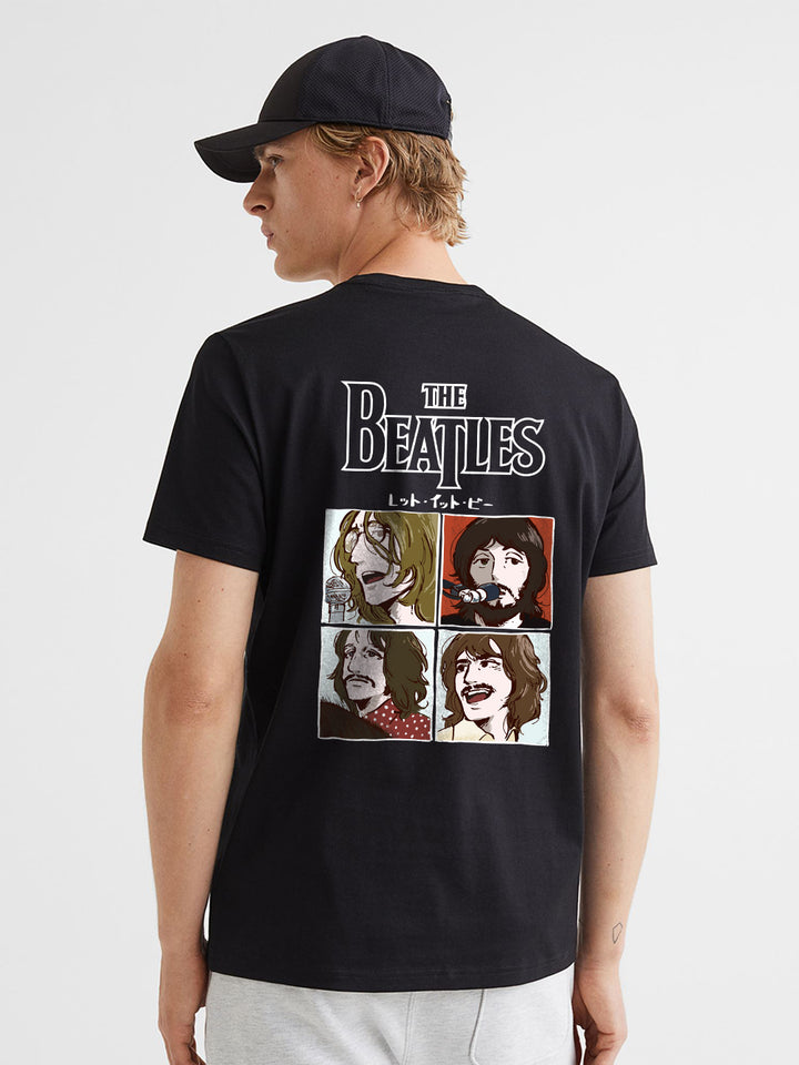 The Beatles Men Regular Fit Black Half Sleeve T-Shirt