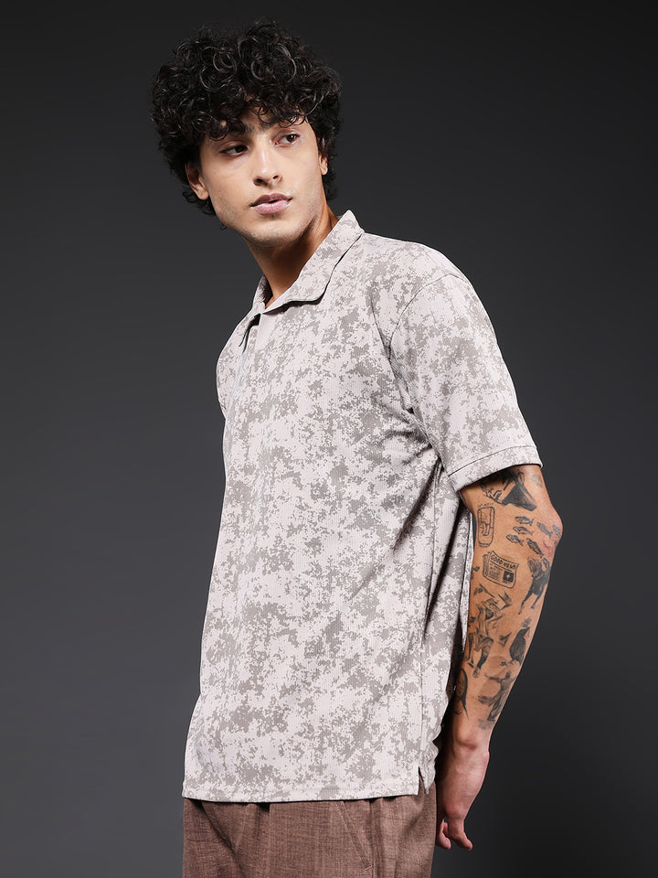 Men Relaxed Fit Printed Polo T-Shirt