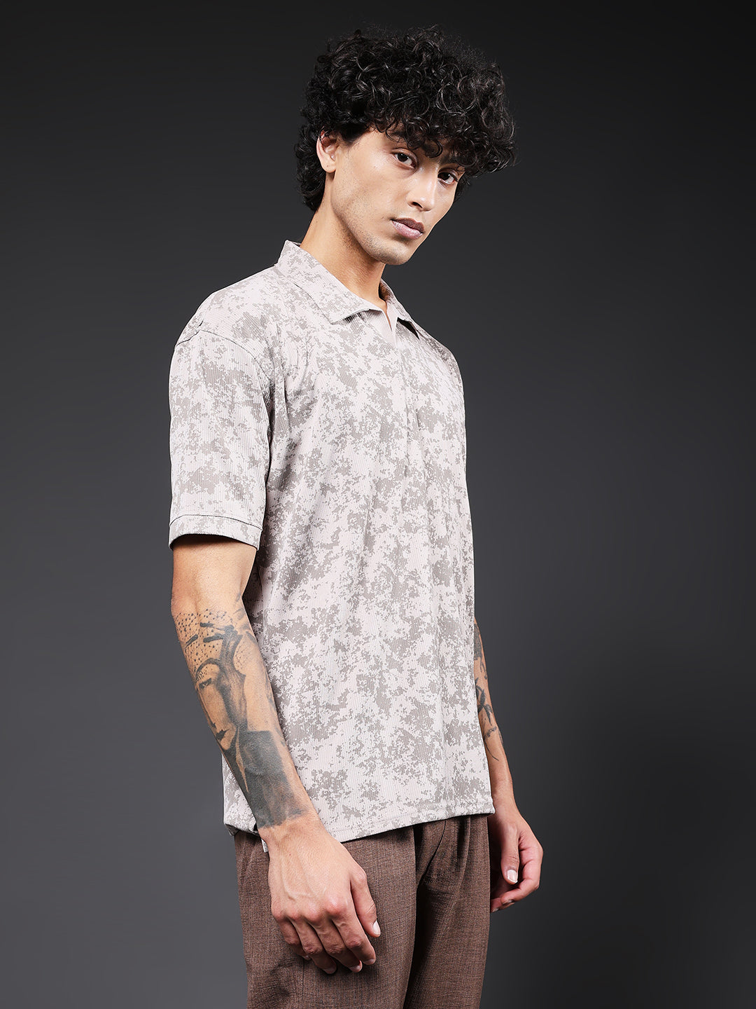 Men Relaxed Fit Printed Polo T-Shirt