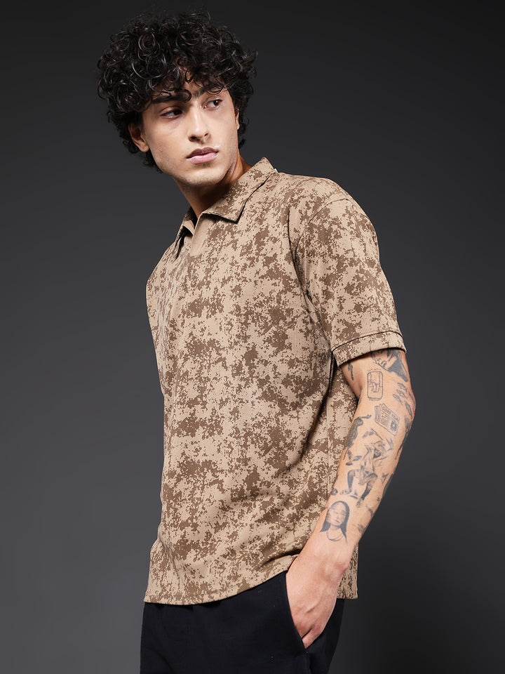 Men Relaxed Fit Printed Polo T-Shirt