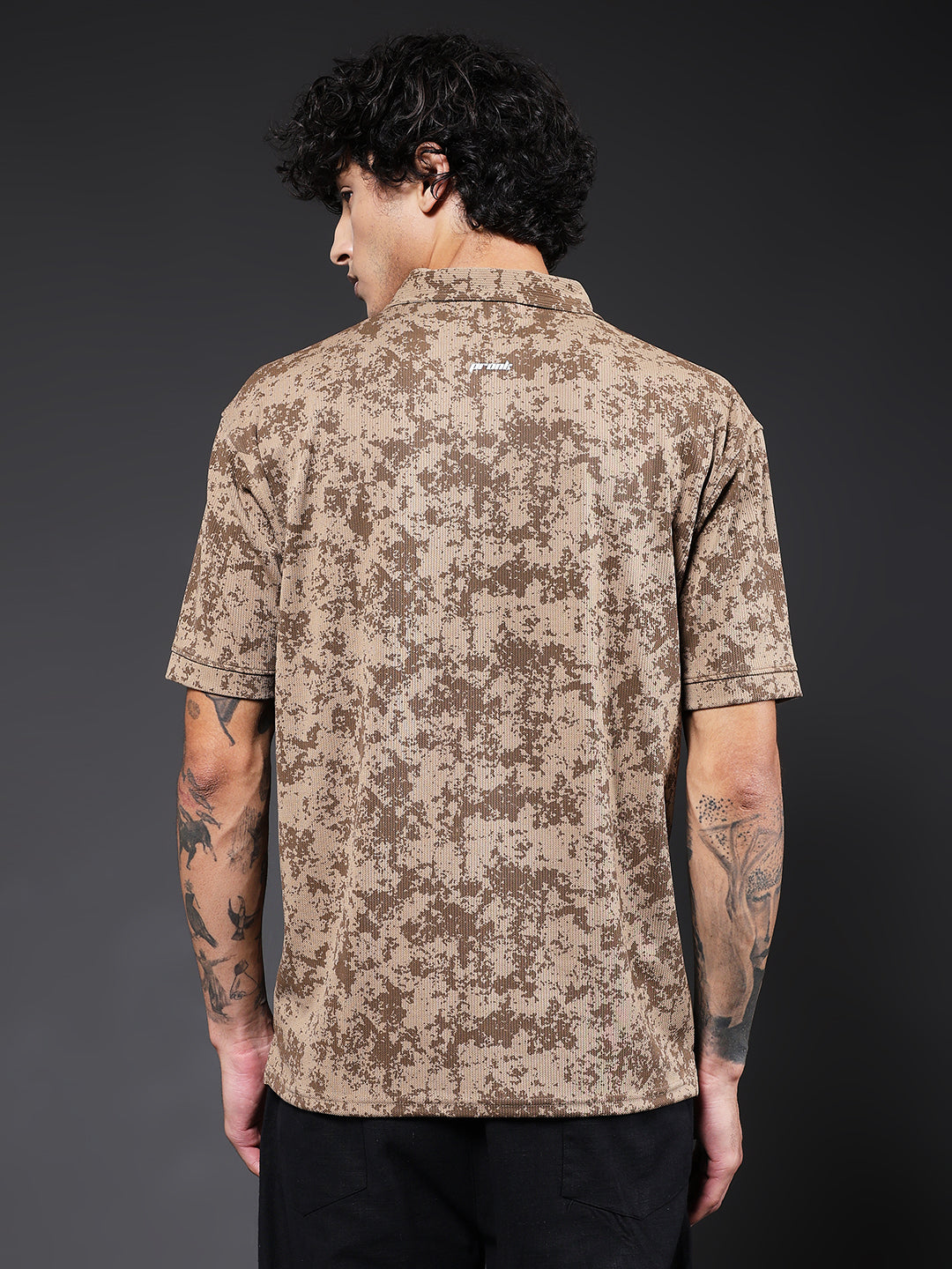 Men Relaxed Fit Printed Polo T-Shirt