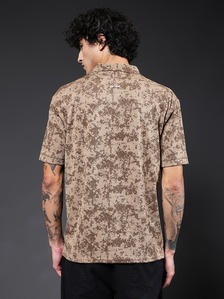 Men Relaxed Fit Printed Polo T-Shirt