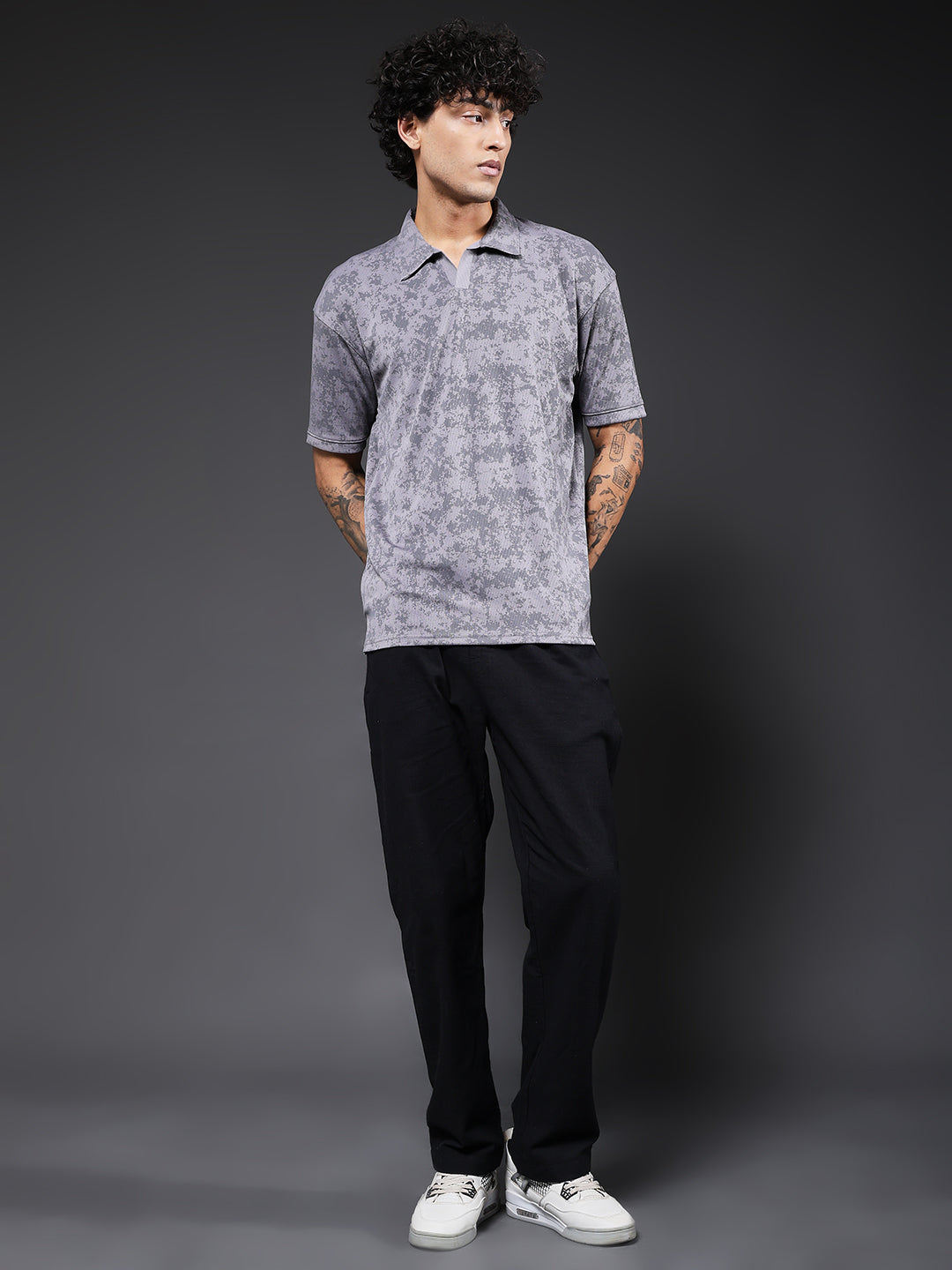 Men Relaxed Fit Printed Polo T-Shirt